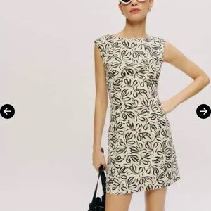 Reformation Avina Linen Dress Knot